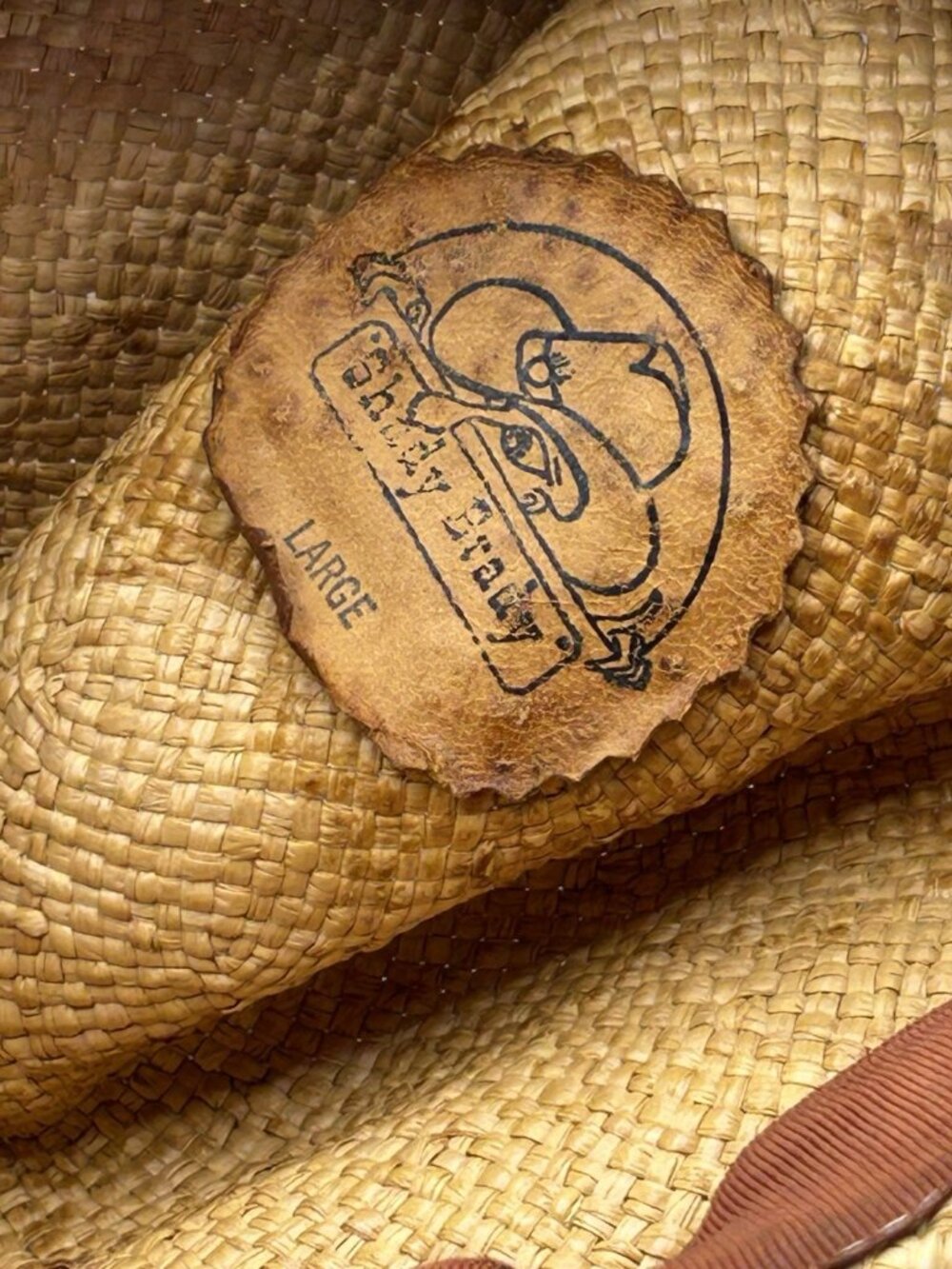 Shady Brady Straw Cowboy Hat Handmade Rolled Brim Braided Leather USA Large Vtg - Picture 6 of 6